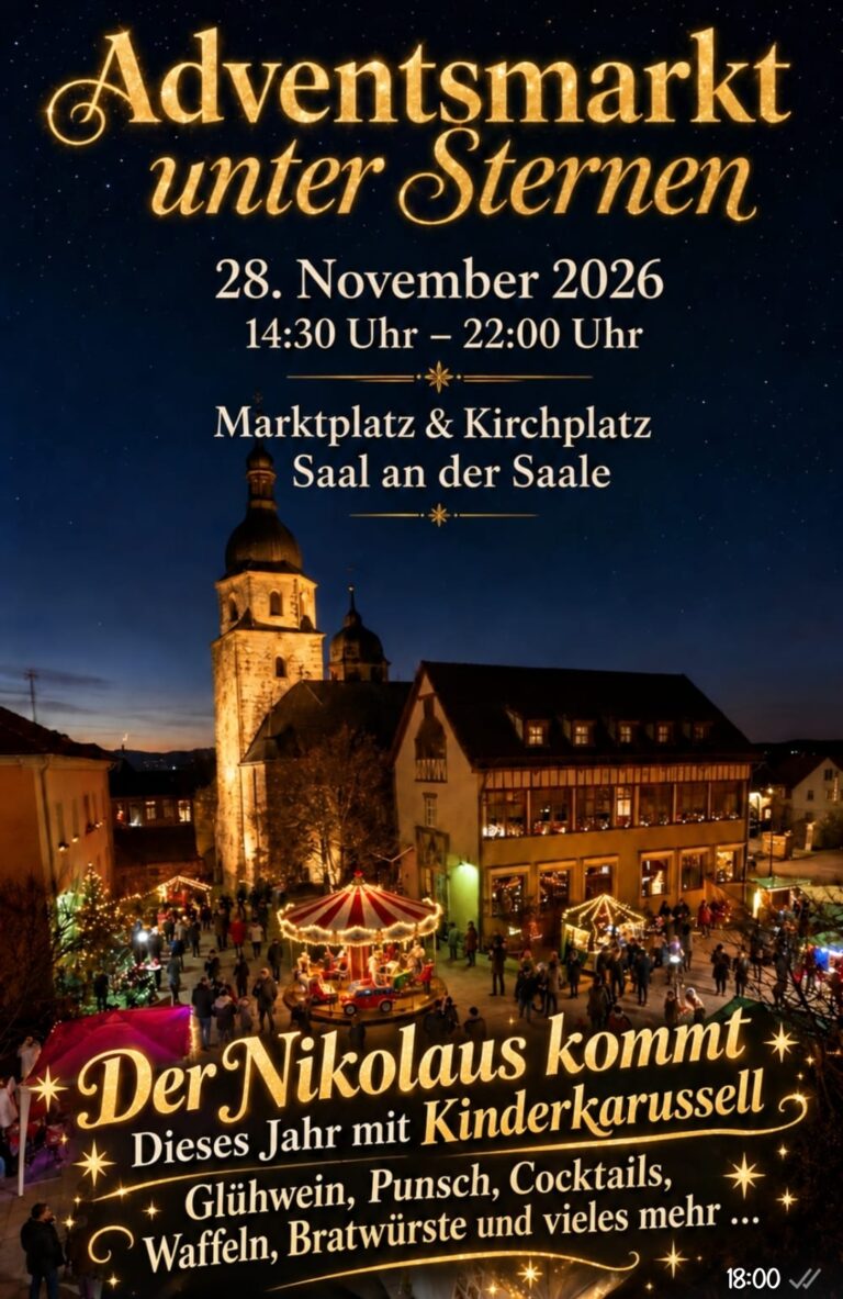 Veranstaltungsflyer: Adventsmarkt unter Sternen
