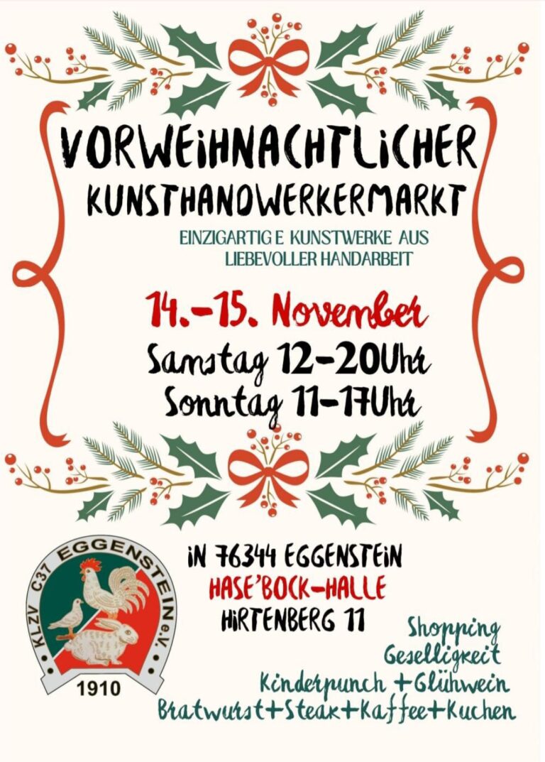 Veranstaltungsflyer: Vorweihnachtlicher Kunsthandwerkermarkt