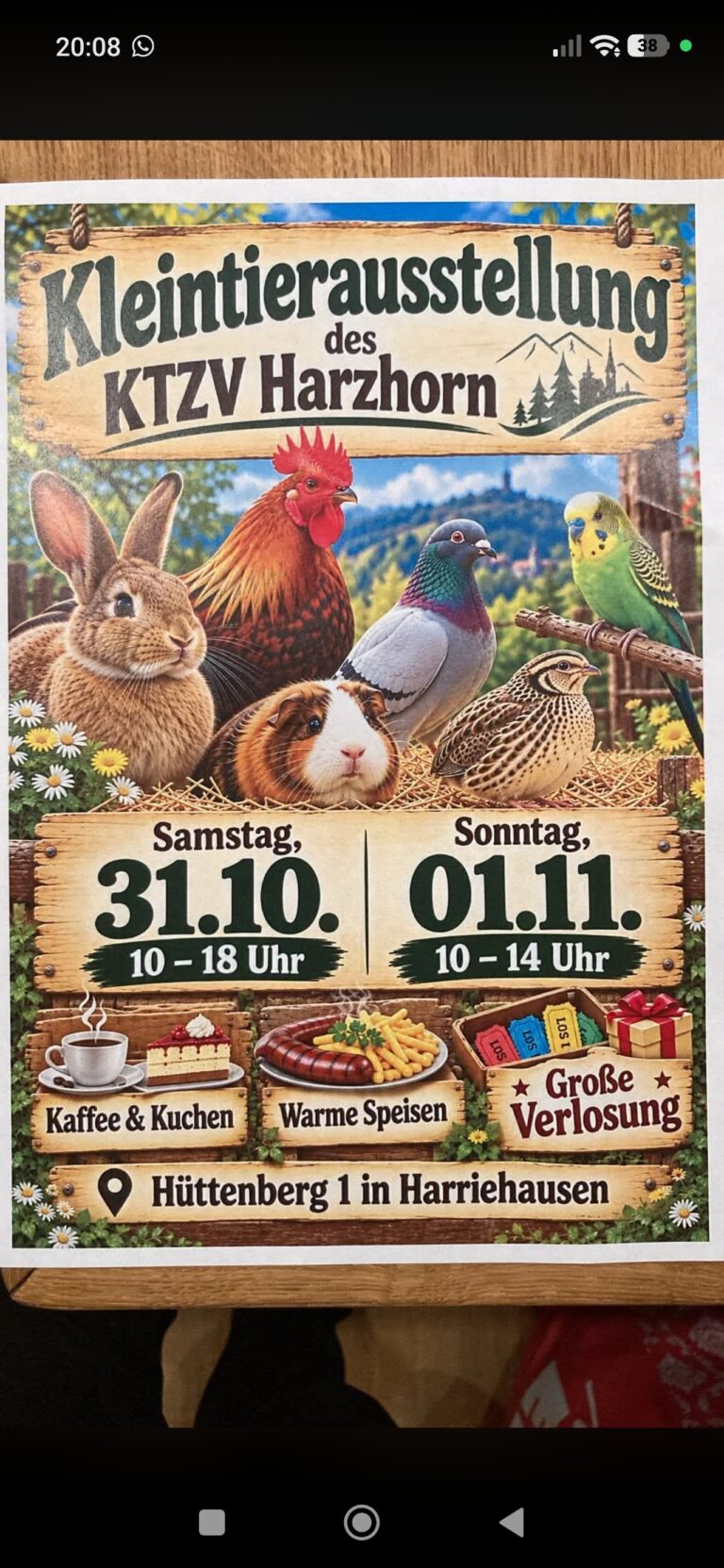 Veranstaltungsflyer: Kleintierausstellung