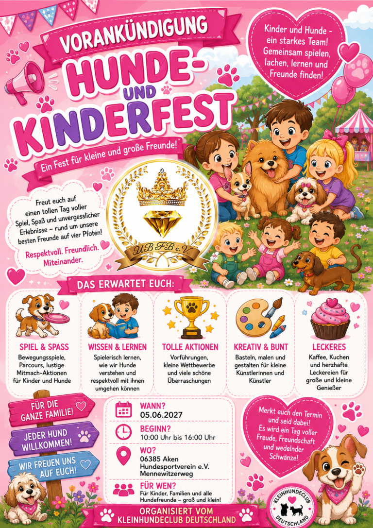 Veranstaltungsflyer: Hunde und Kinderfest